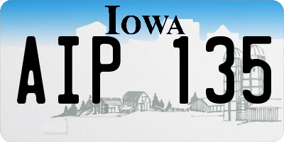 IA license plate AIP135