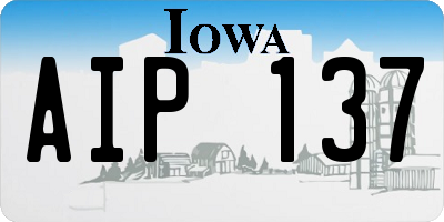 IA license plate AIP137