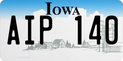 IA license plate AIP140