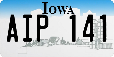 IA license plate AIP141