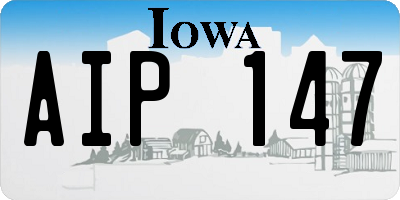 IA license plate AIP147