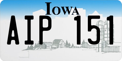 IA license plate AIP151