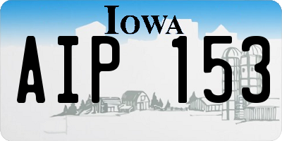 IA license plate AIP153