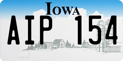 IA license plate AIP154