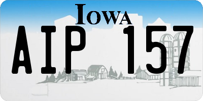 IA license plate AIP157