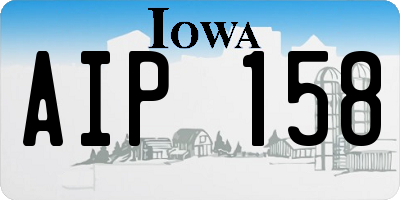 IA license plate AIP158