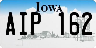 IA license plate AIP162