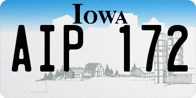 IA license plate AIP172