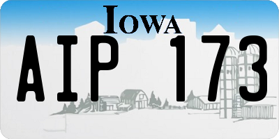 IA license plate AIP173