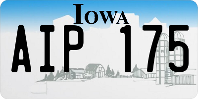 IA license plate AIP175