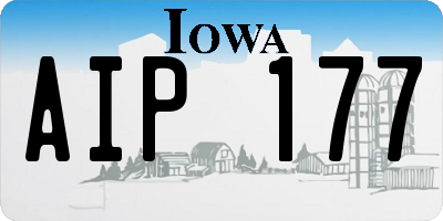 IA license plate AIP177