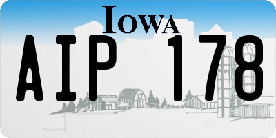 IA license plate AIP178