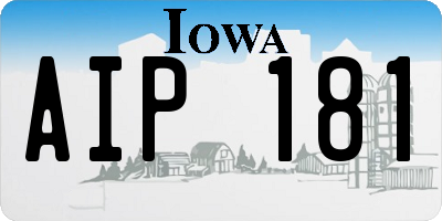 IA license plate AIP181