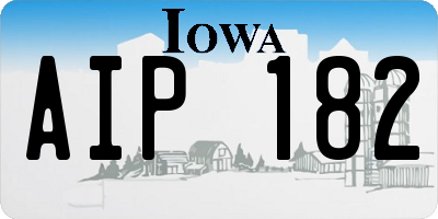 IA license plate AIP182