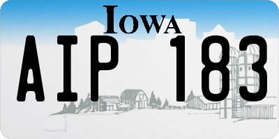 IA license plate AIP183