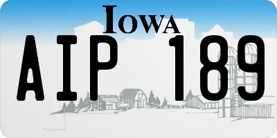 IA license plate AIP189