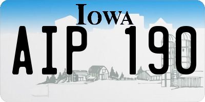 IA license plate AIP190