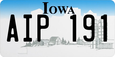 IA license plate AIP191