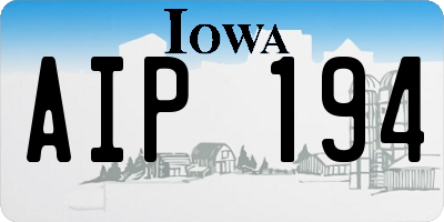 IA license plate AIP194