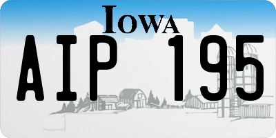 IA license plate AIP195