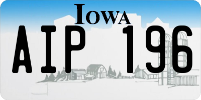 IA license plate AIP196