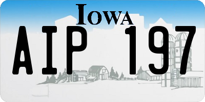 IA license plate AIP197