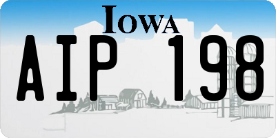 IA license plate AIP198