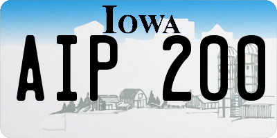 IA license plate AIP200