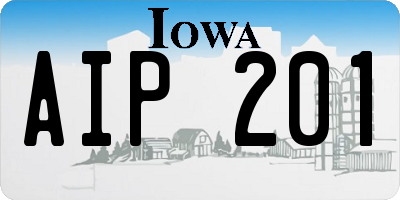 IA license plate AIP201