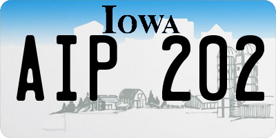 IA license plate AIP202