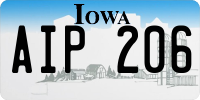 IA license plate AIP206