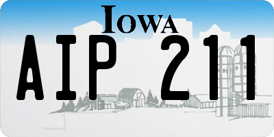 IA license plate AIP211