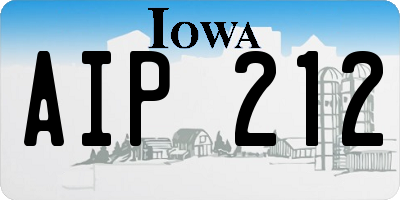 IA license plate AIP212