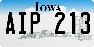 IA license plate AIP213