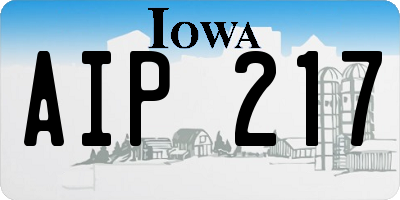 IA license plate AIP217