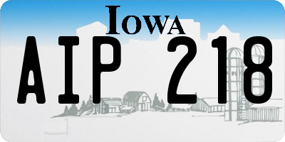 IA license plate AIP218