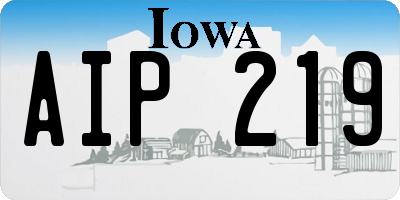 IA license plate AIP219