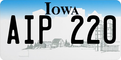 IA license plate AIP220