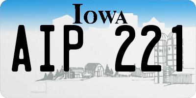 IA license plate AIP221