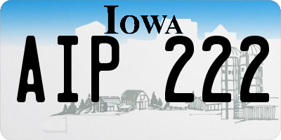 IA license plate AIP222