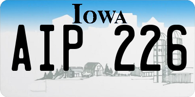 IA license plate AIP226