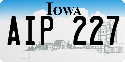 IA license plate AIP227