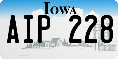 IA license plate AIP228