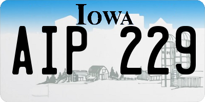 IA license plate AIP229