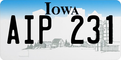 IA license plate AIP231
