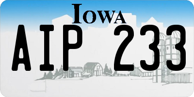 IA license plate AIP233
