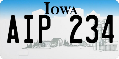 IA license plate AIP234
