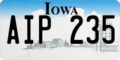 IA license plate AIP235
