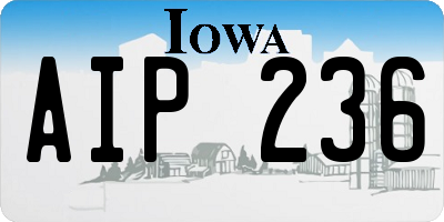 IA license plate AIP236