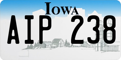 IA license plate AIP238